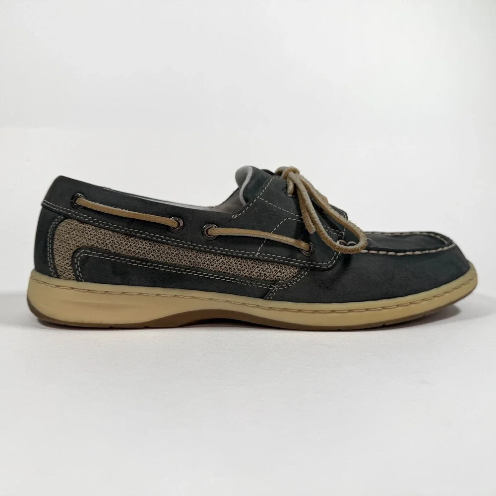 Clarks Boat Shoes Mens 9.5M Leather Gray Casual Lace Up‎ Comfort